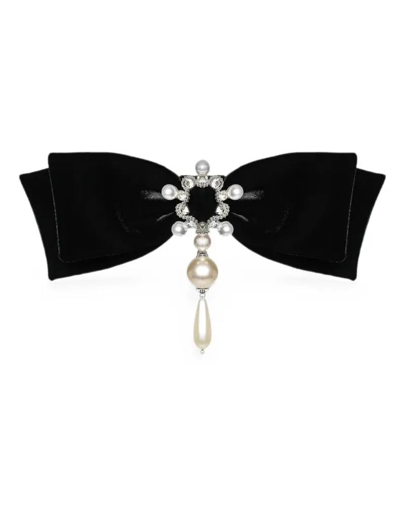 ANOUKI crystal-embellished velvet hair clip - Schwarz Schwarz