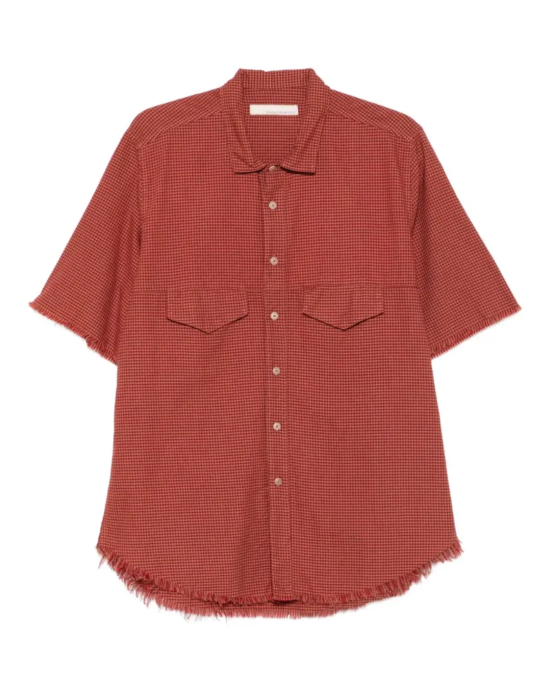 Original Vintage Style gingham-check frayed-edge shirt - Rot Rot