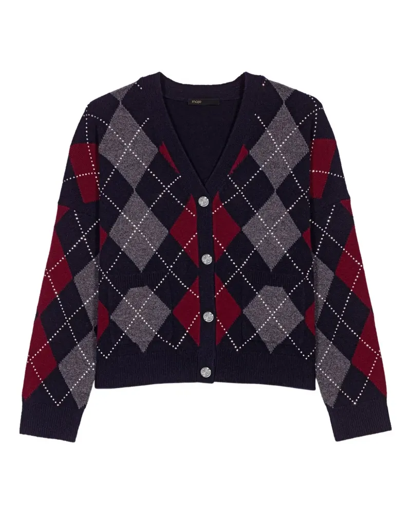 Maje Cardigan mit Argyle-Muster - Blau Blau