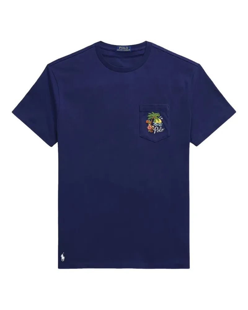 Ralph Lauren T-Shirt mit Logo-Stickerei - Blau Blau