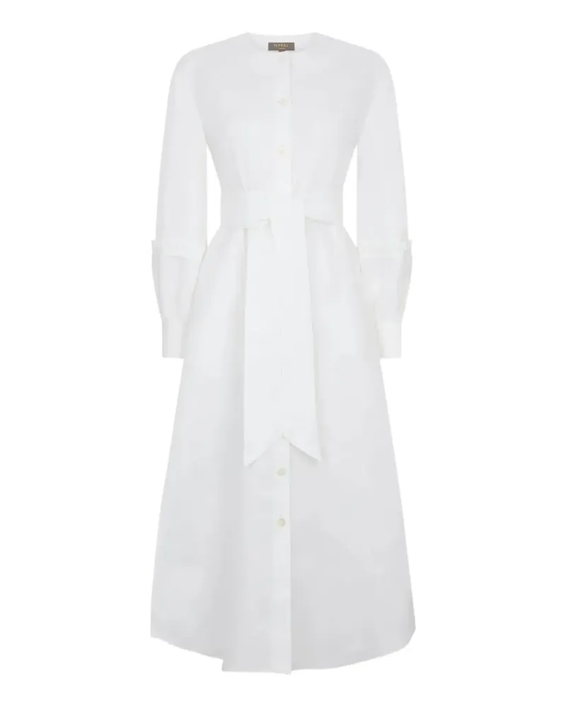 N.Peal Willow linen midi dress - Weiß Weiß