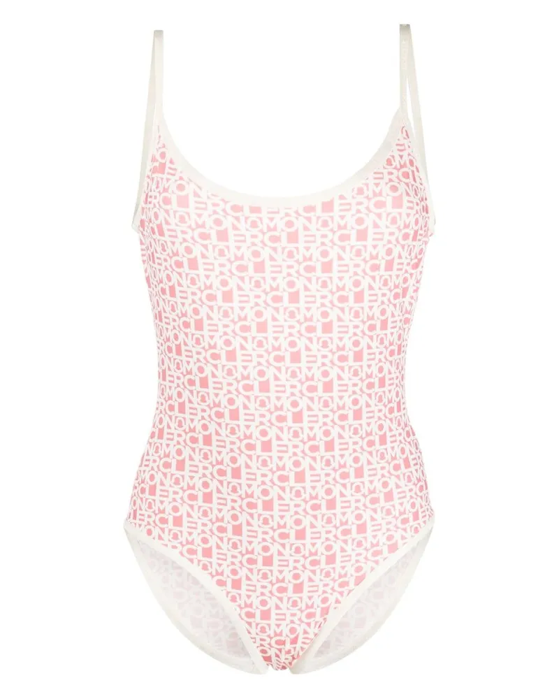 Moncler Badeanzug mit Logo-Print - Rosa Rosa