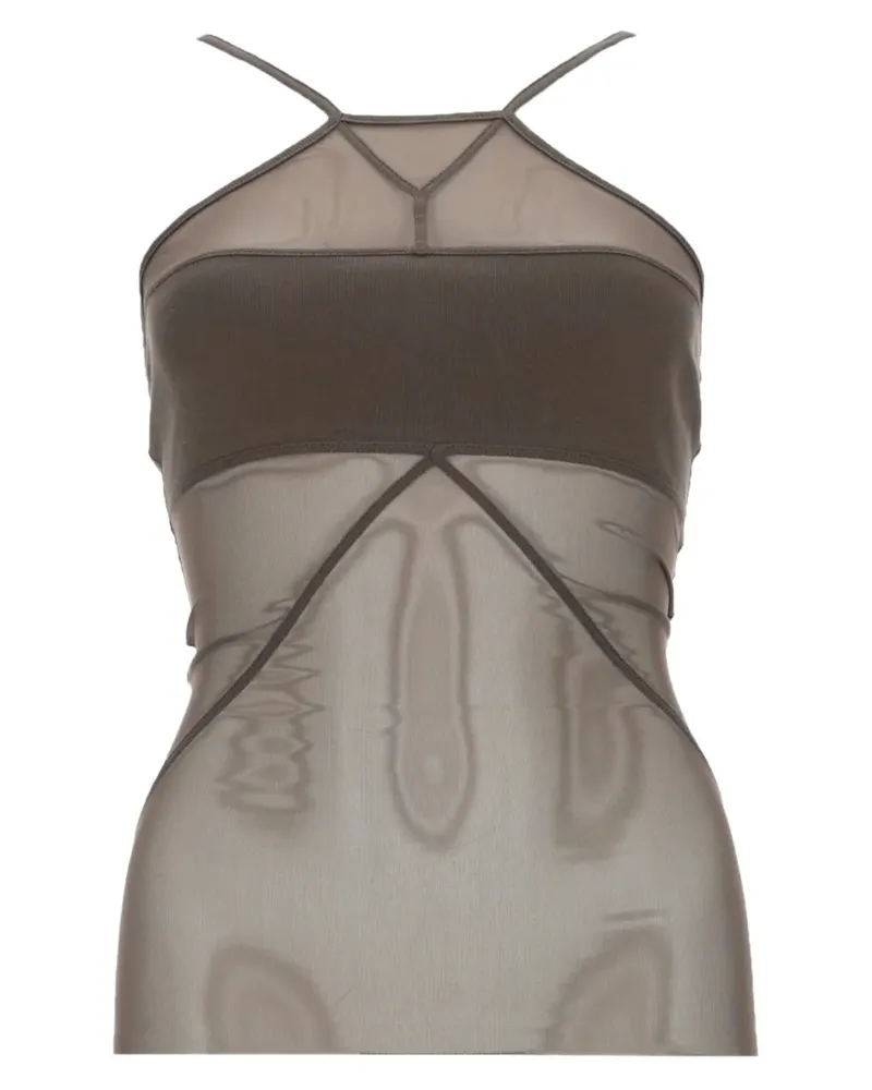 Rick Owens SL Combo Oberteil mit transparentem Einsatz - Nude Nude