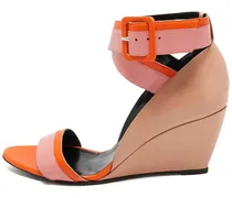 Pre-owned Alpha Wedge-Sandalen in Colour-Block-Optik 75mm - Nude
