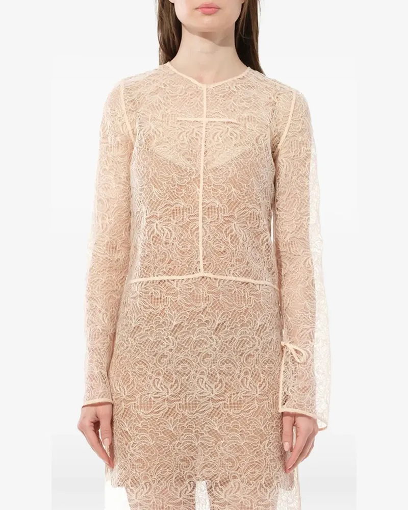 Emilio Pucci lace long-sleeve dress - Nude Nude