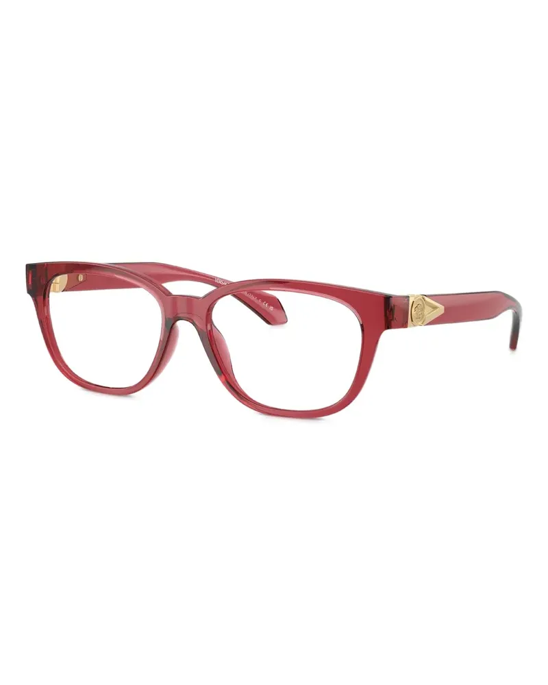 Versace Eckige Brille mit Medusa-Detail - Rot Rot