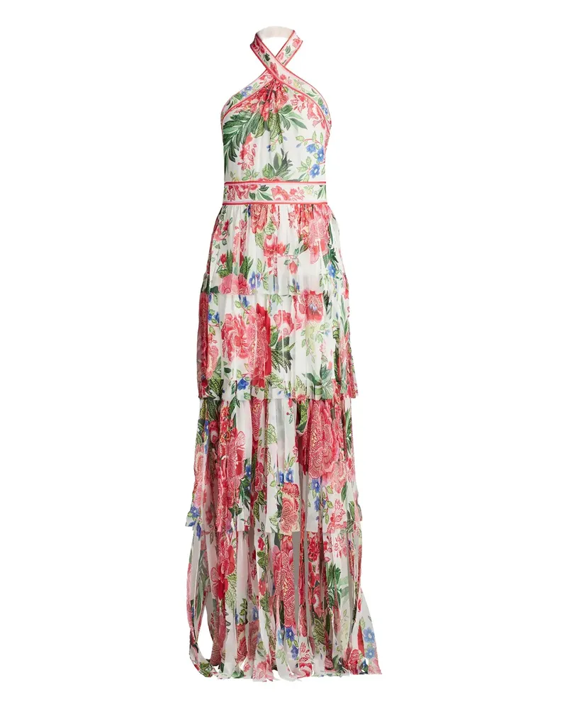 Tadashi Shoji Kleid mit Blumen-Print - Weiß Weiß