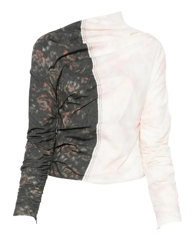 Ganni Bluse mit gerafften Einsätzen - Nude Nude