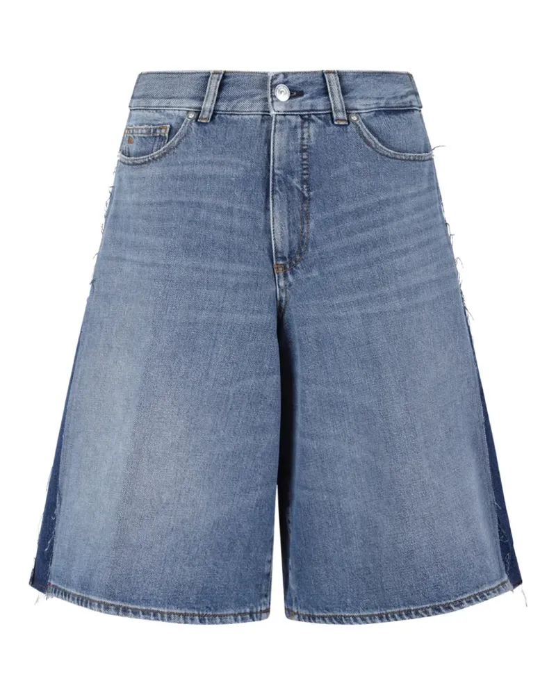 nine:inthe:morning panelled frayed-edge shorts - Blau Blau