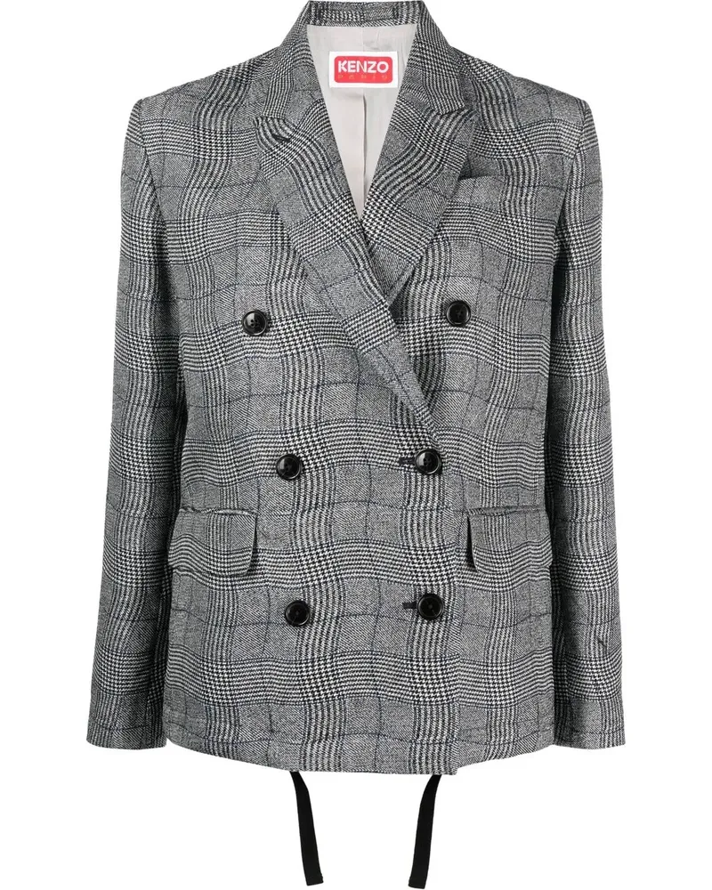 Kenzo Blazer mit Prince of Wales-Karo - Schwarz Schwarz