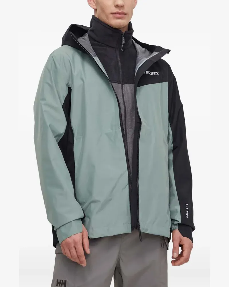 adidas Kapuzenjacke in Colour-Block-Optik - Grün Grün