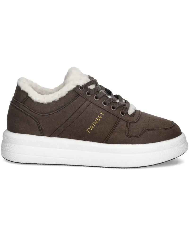 Twin-Set logo-print sneakers - Braun Braun