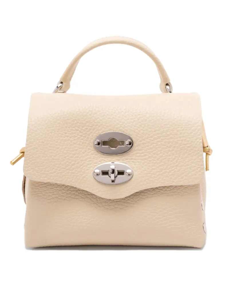 Zanellato Postina Schultertasche mit Nieten - Nude Nude