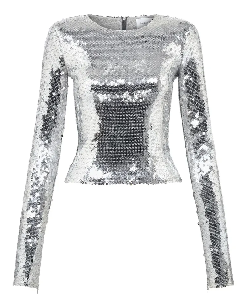 16ARLINGTON Loida T-Shirt mit Pailletten - Grau Grau