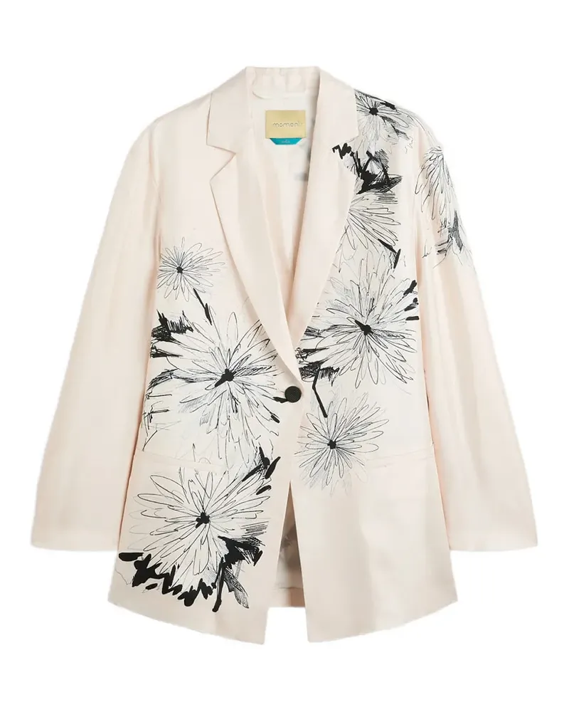 Momoni Zuni Blazer mit Blumen-Print - Weiß Weiß