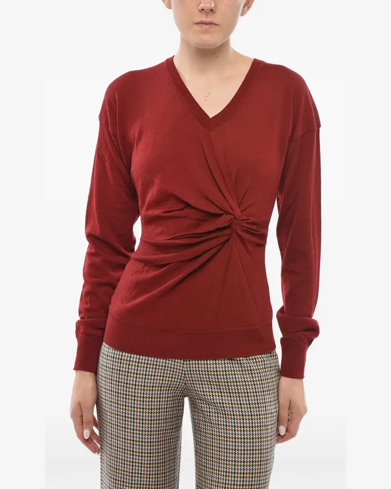 Stella McCartney draped V-neck sweater - Rot Rot