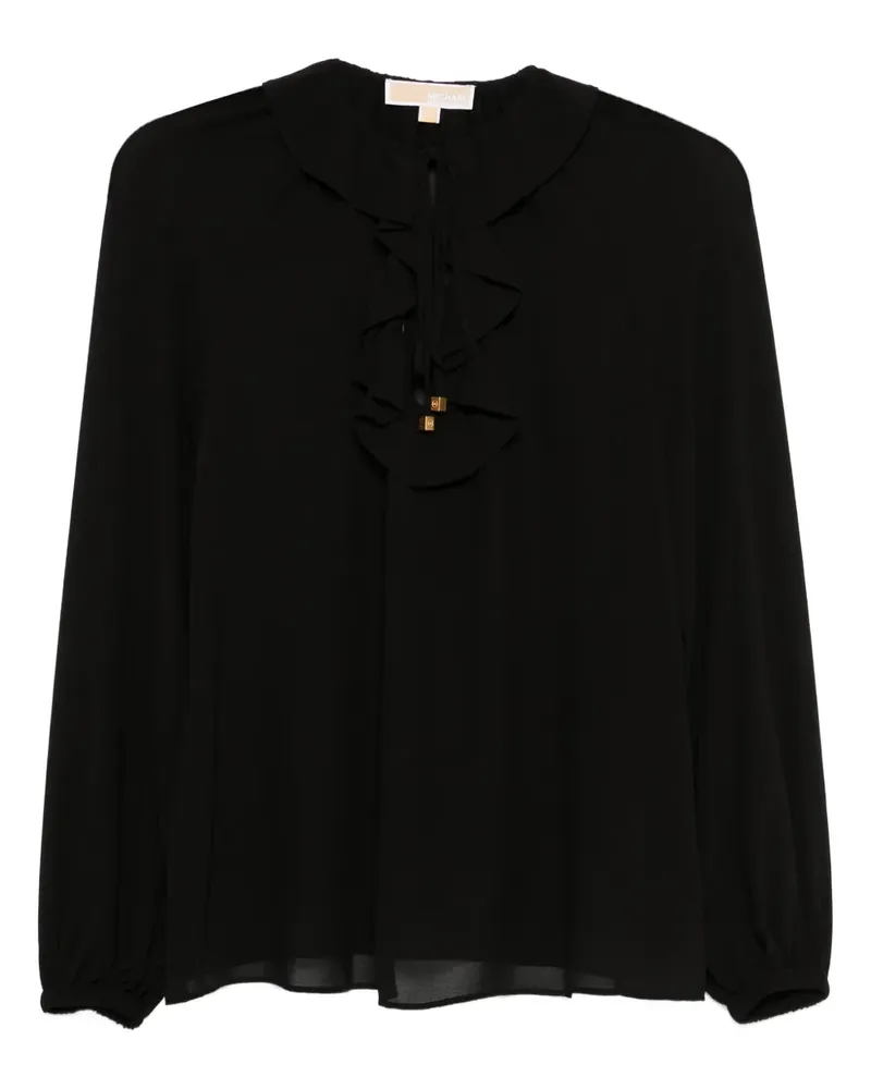 Michael Kors Bluse mit Rüschenkragen - Schwarz Schwarz