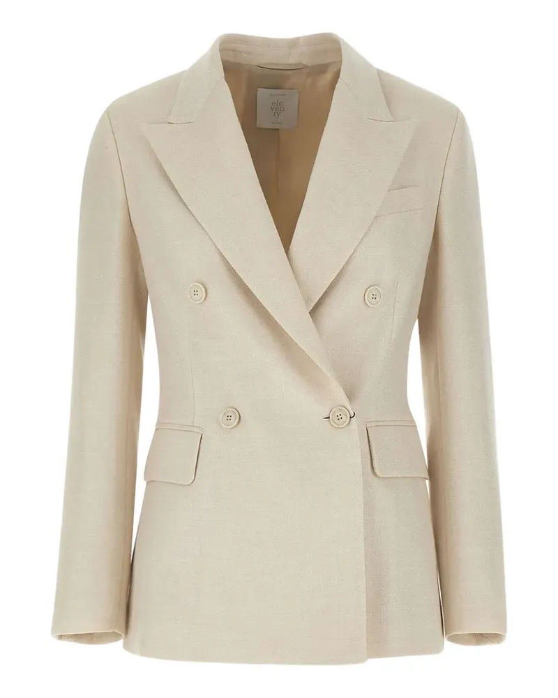 Eleventy double-breasted herringbone blazer - Nude Nude