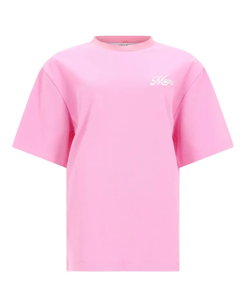 MSGM logo-print short-sleeved T-shirt - Rosa Rosa