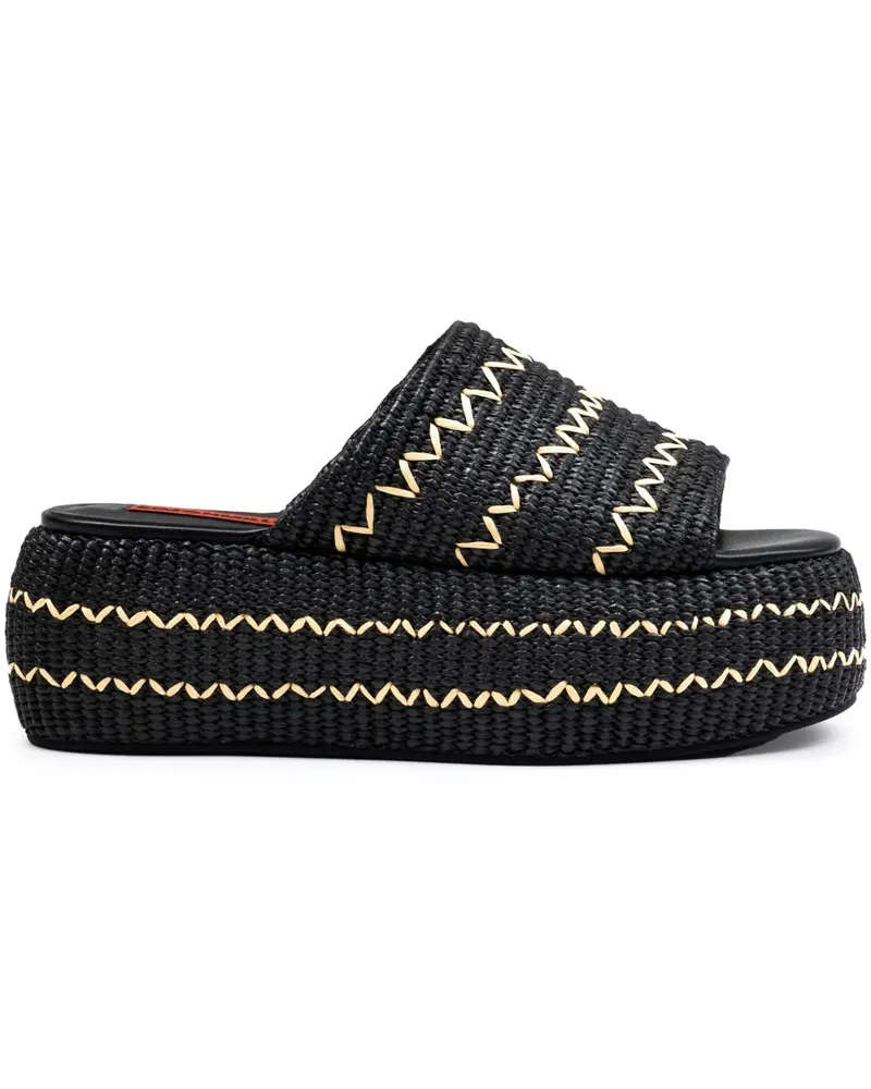 Simon Miller Cloudy Mules aus Raffiabast - Schwarz Schwarz