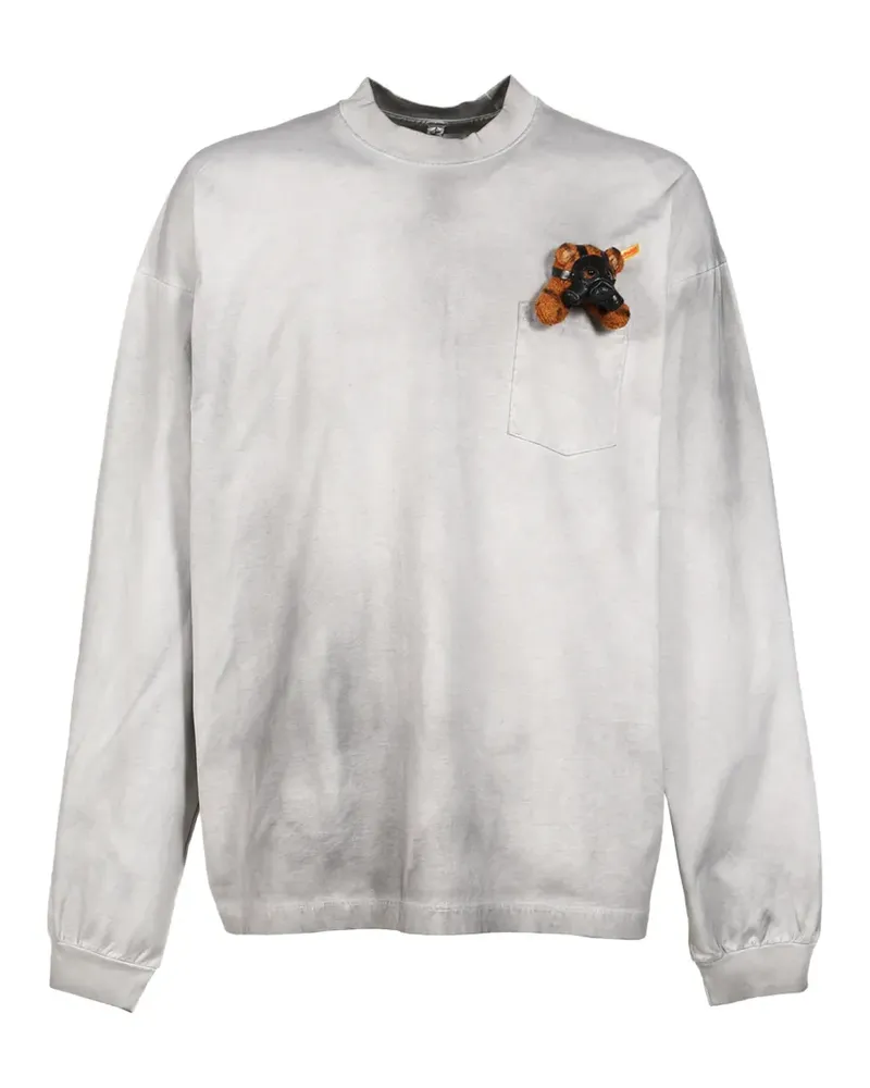 Doublet teddy-patch chest-pocket sweater - Grau Grau