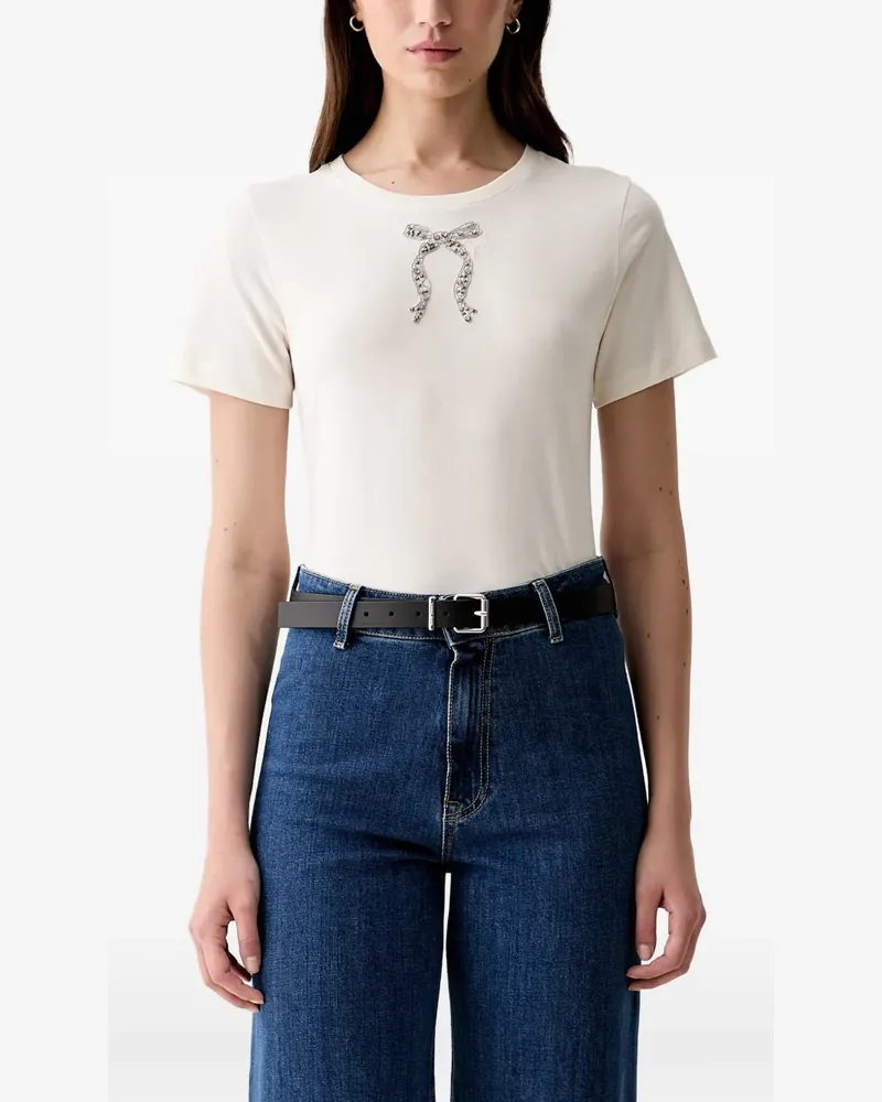 JOOP! T-Shirt mit Schleifenapplikation - Nude Nude