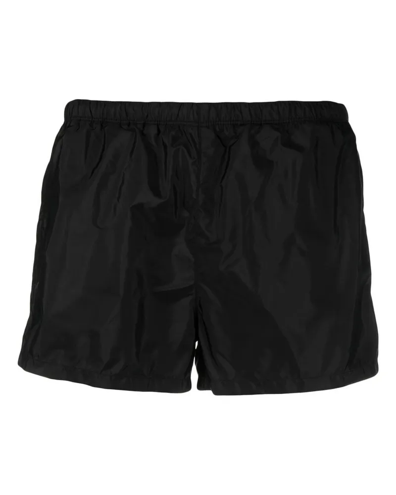 Prada Badeshorts mit Logo-Patch Schwarz