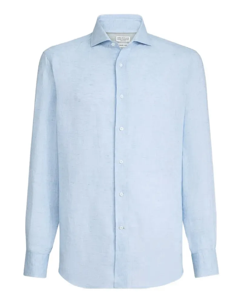 Brunello Cucinelli Hemd mit Knopfverschluss - Blau Blau