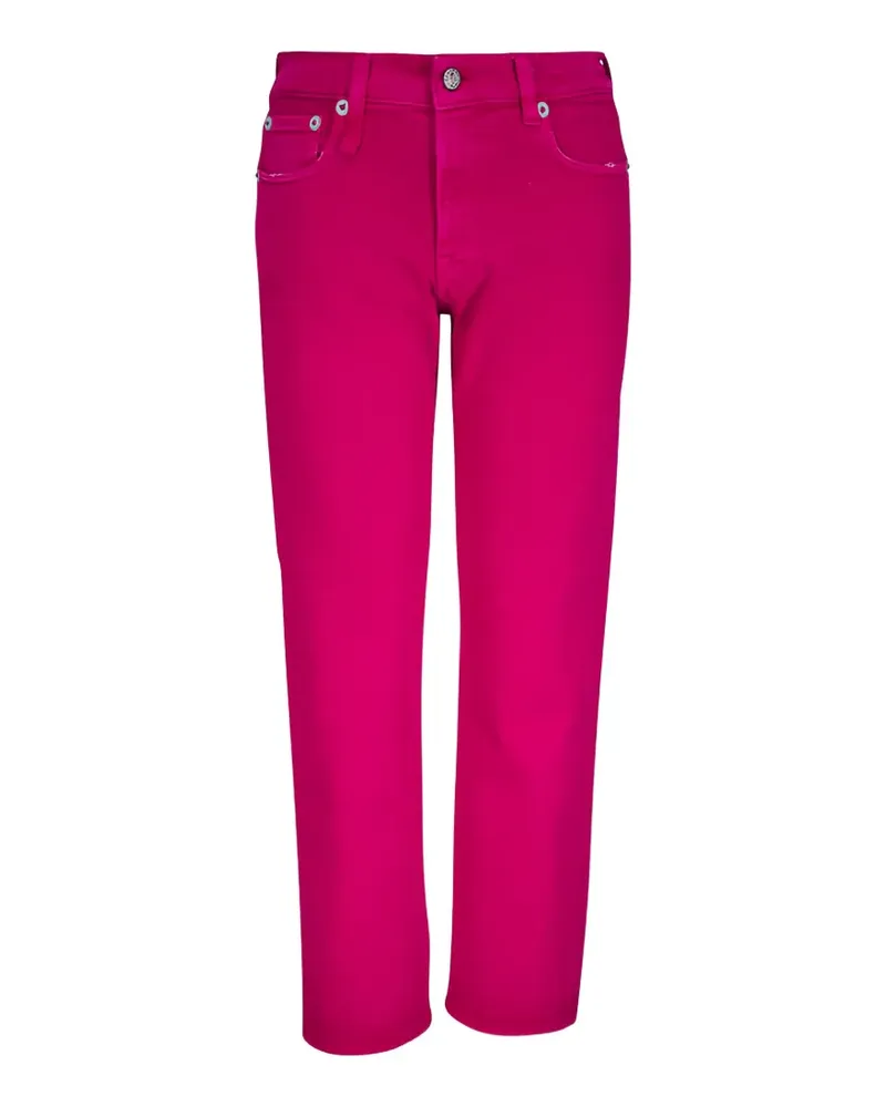 R13 logo-patch straight-leg trousers - Rosa Rosa