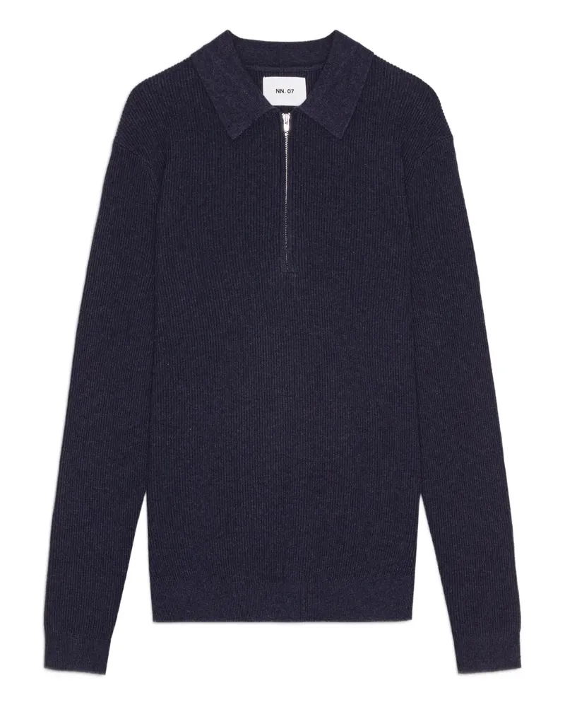NN 07 Hansie Pullover mit Polokragen - Blau Blau