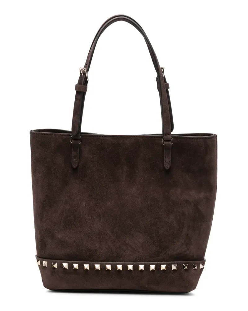 Valentino Garavani Rockstud suede tote bag - Braun Braun