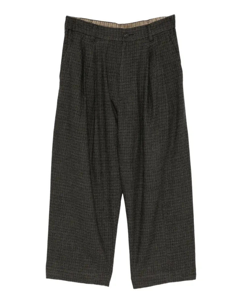 Ziggy Chen checked pleated trousers - Grau Grau