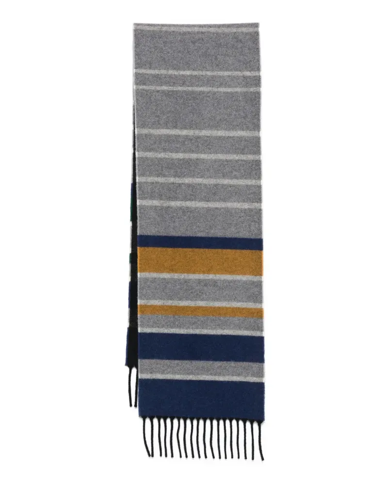 Paul Smith Gestreifter Schal mit Fransen - Grau Grau