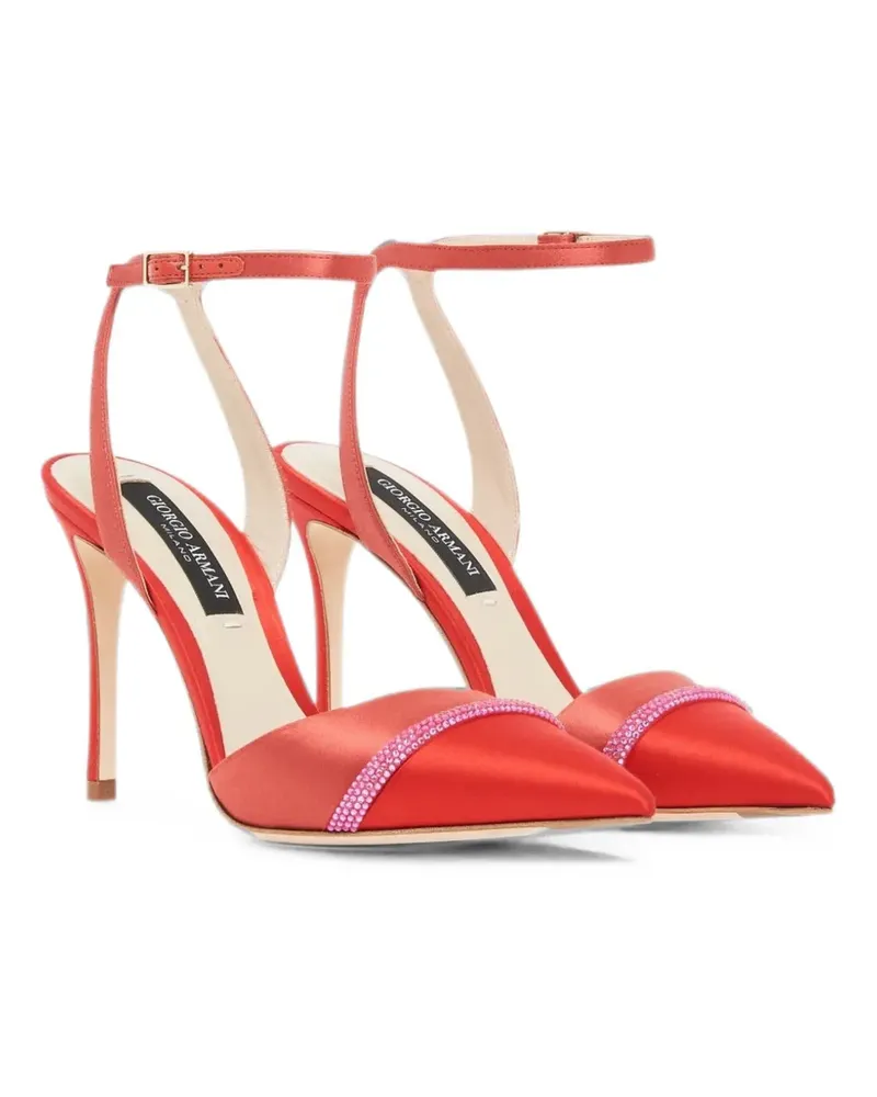 Giorgio Armani Court crystal-embellished pointed-toe pumps - Rot Rot