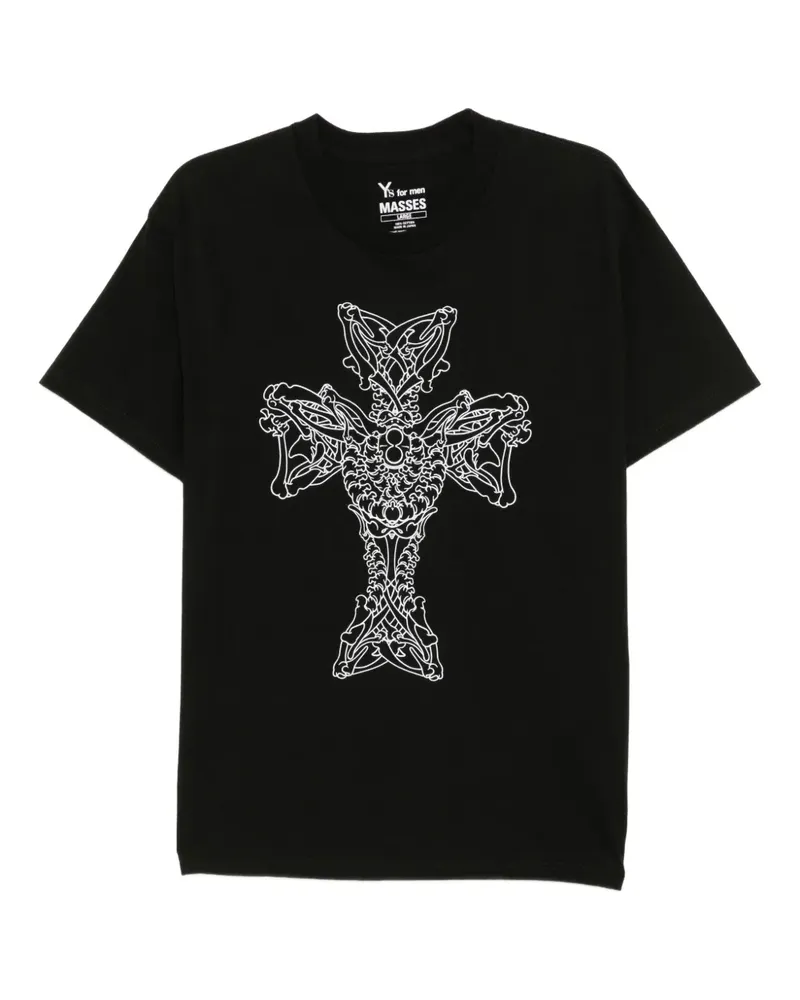 Yohji Yamamoto Y's for men × MASSES cotton printed T-shirt - Schwarz Schwarz