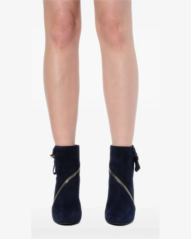 Alexander McQueen diagonal-zip wedge ankle boots - Blau Blau