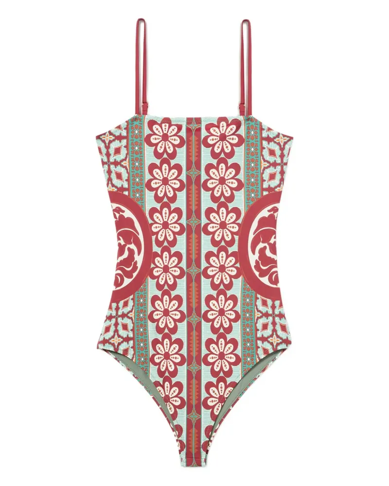 La DoubleJ Elle Badeanzug mit Blumen-Print - Grün Grün