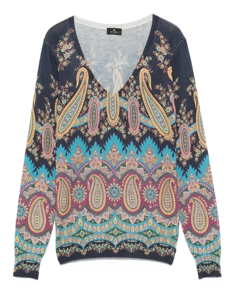 Etro Pullover mit Paisley-Print - Blau Blau