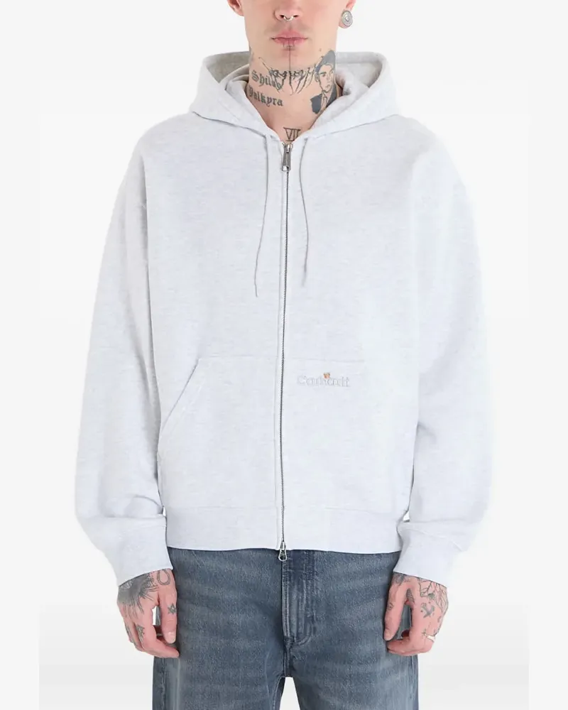 Carhartt WIP logo-embroidered zip-up hoodie - Grau Grau