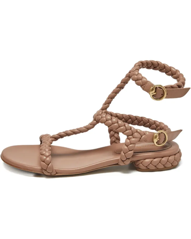 Gianvito Rossi braided leather flat sandals - Nude Nude