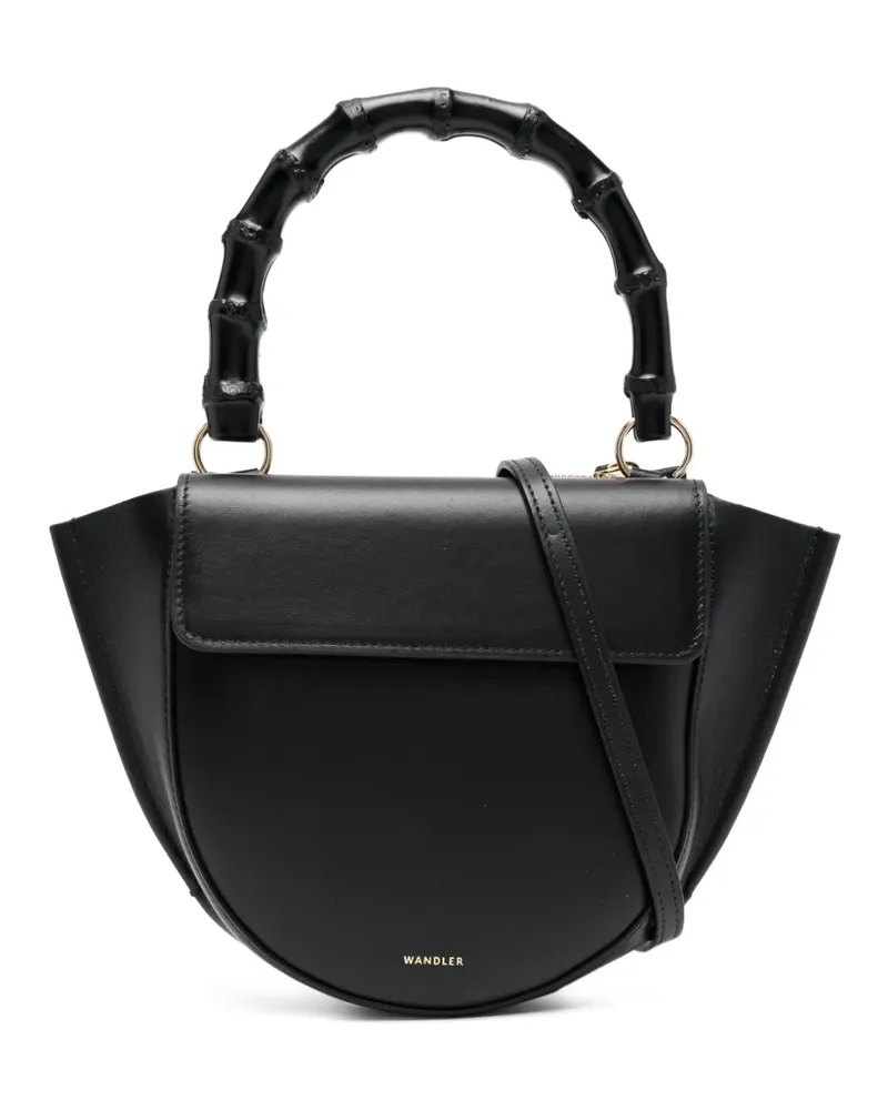 WANDLER bamboo-handle tote bag - Schwarz Schwarz