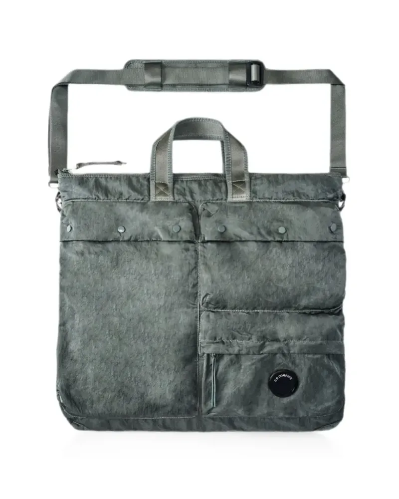 C.P. Company Lens-detail garment-dyed shoulder bag - Grün Grün