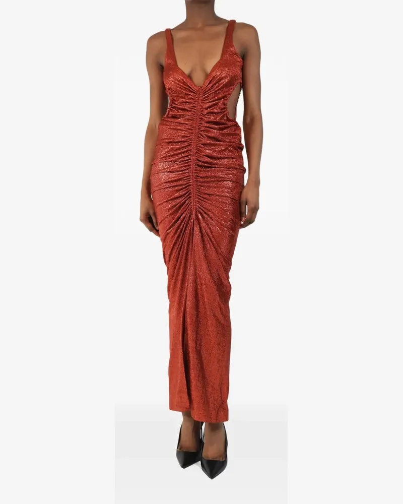 GALVAN ruched cutout dress - Rot Rot