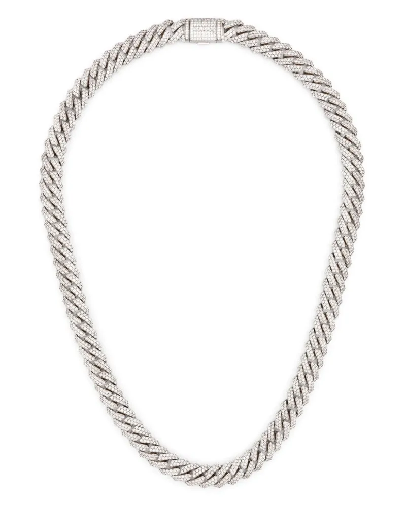 DARKAI Mini Prong Pave Halskette mit Schmucksteinen - Silber Silber