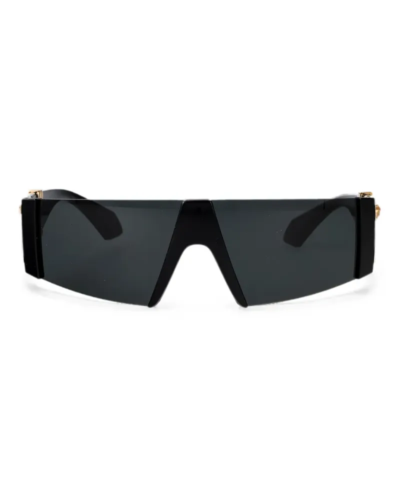Versace Medusa plaque shield-frame sunglasses - Schwarz Schwarz