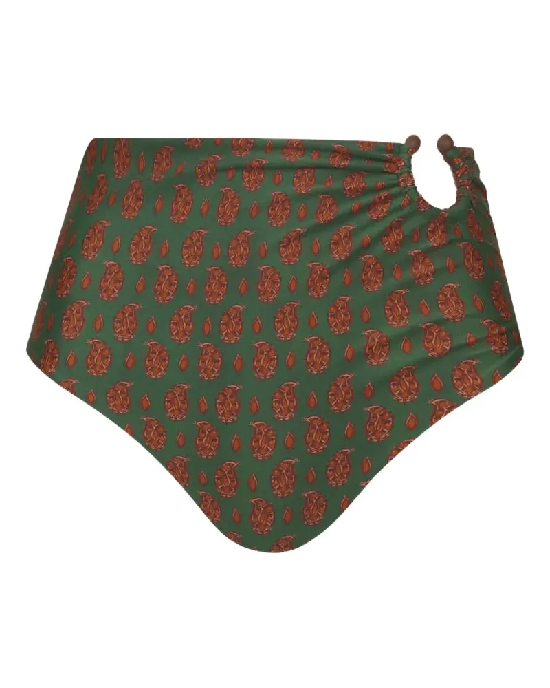 Johanna Ortiz Taita Bikinihöschen mit Paisley-Print - Grün Grün