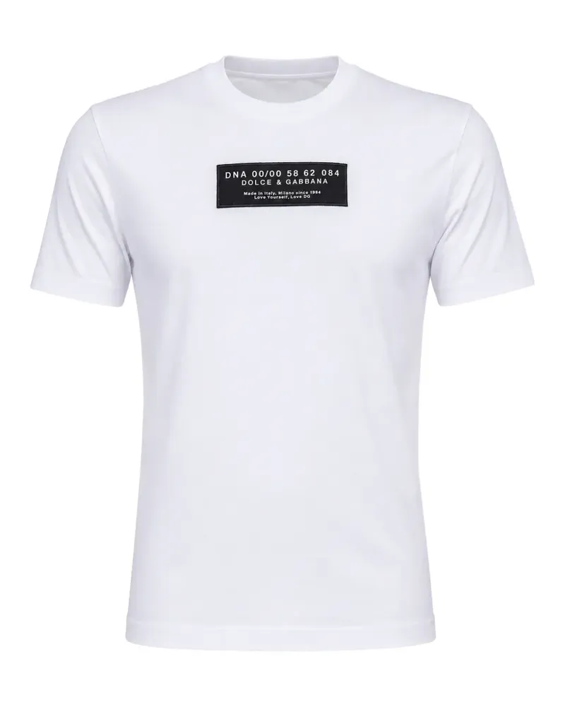 Dolce & Gabbana T-Shirt mit Logo-Applikation - Weiß Weiß