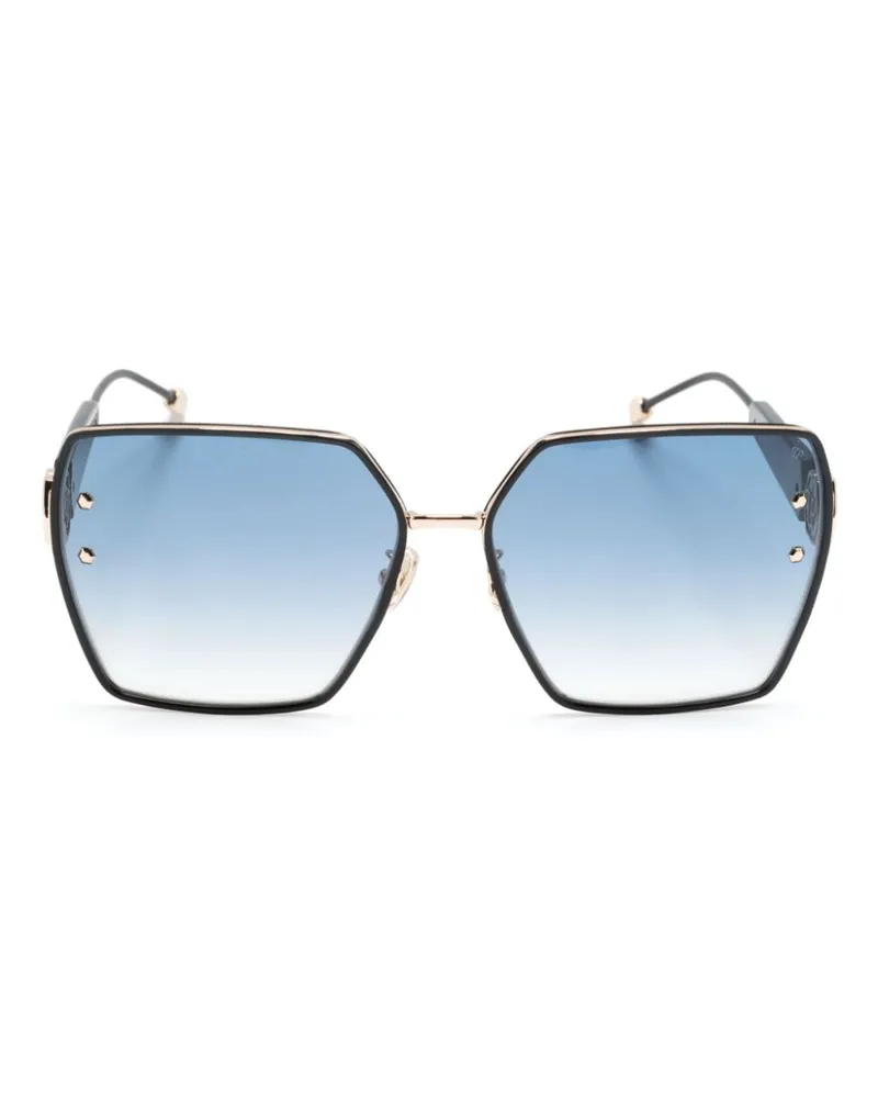Philipp Plein Sonnenbrille mit Oversized-Gestell - Gold Gold
