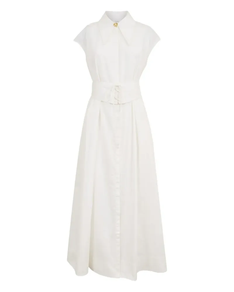 Clea Callista belted midi dress - Weiß Weiß