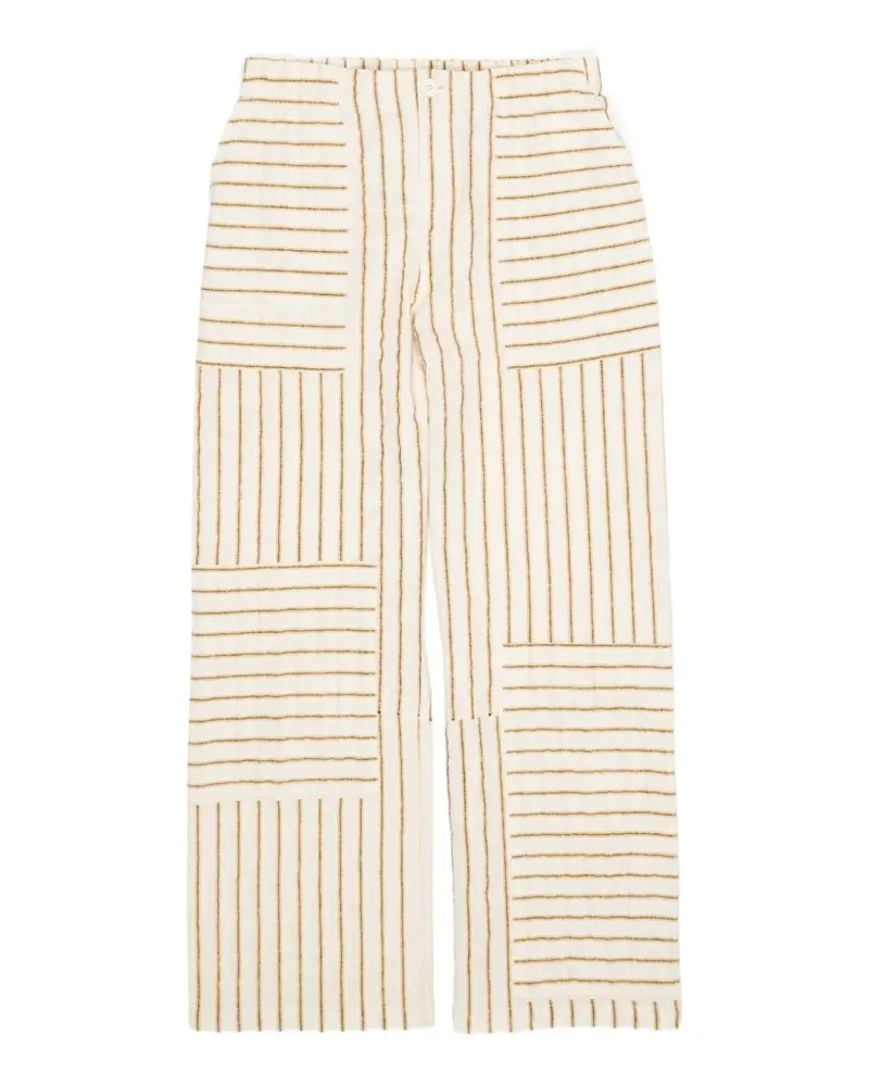 BIMBA Y LOLA patchwork striped trousers - Nude Nude